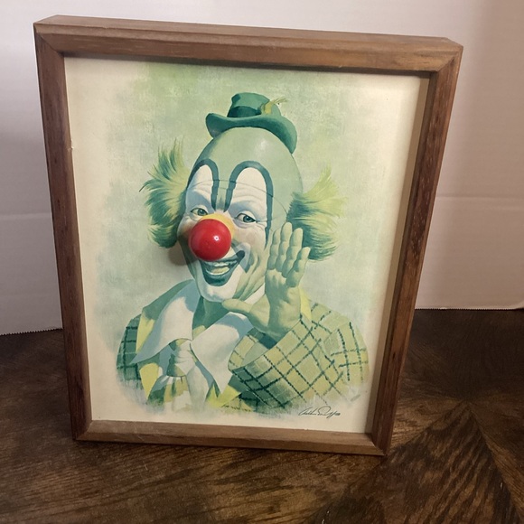 sarnoff Other - Vintage Ringo The Clown Portrait by Arthur Sarnoff Wall Art with Red MusicalNose